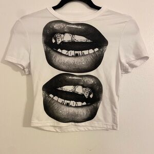 SHEIN White Top with Black Label